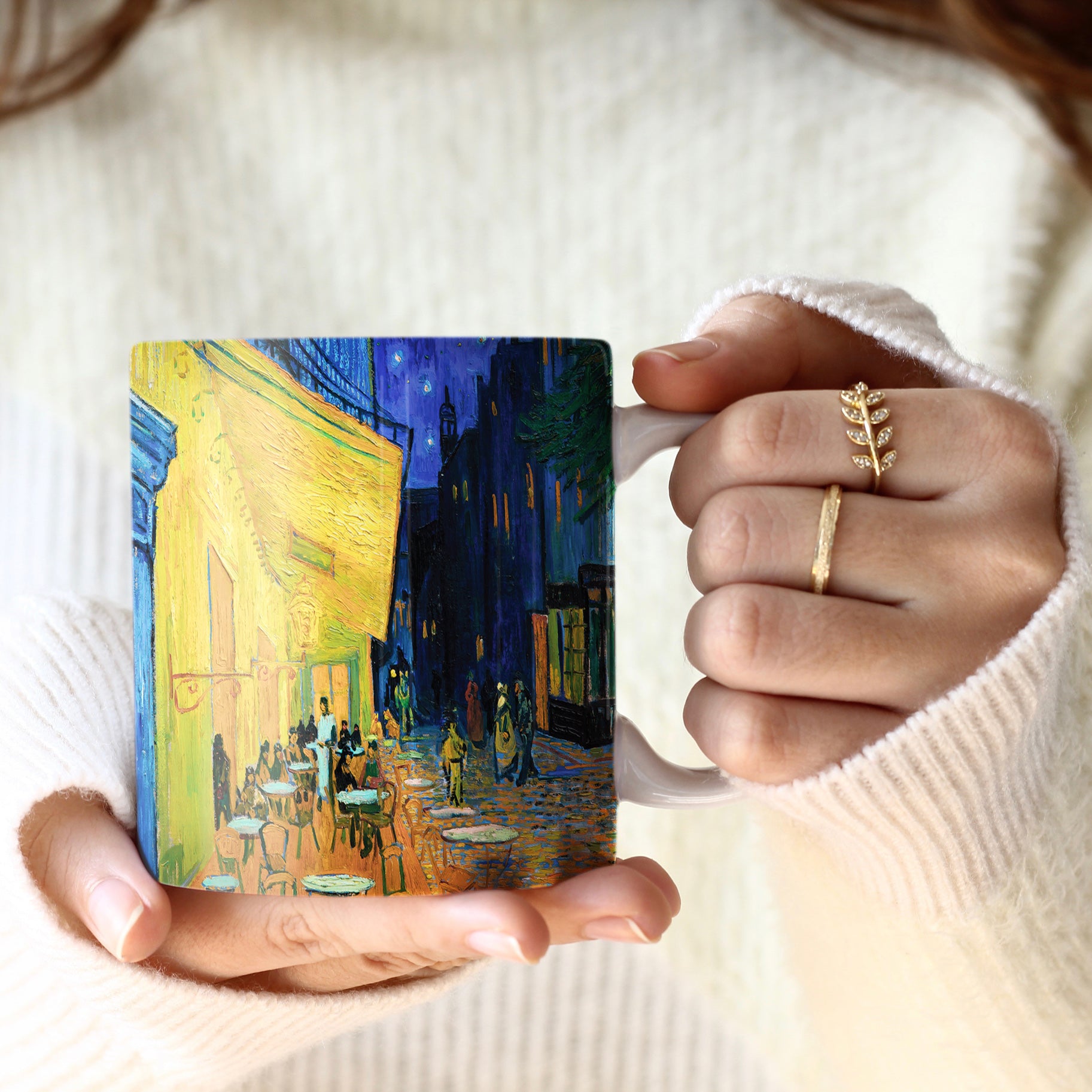 van Gogh "Cafe Terrace" Large Fine Art Mug – 14 oz Ceramic Coffee Cup