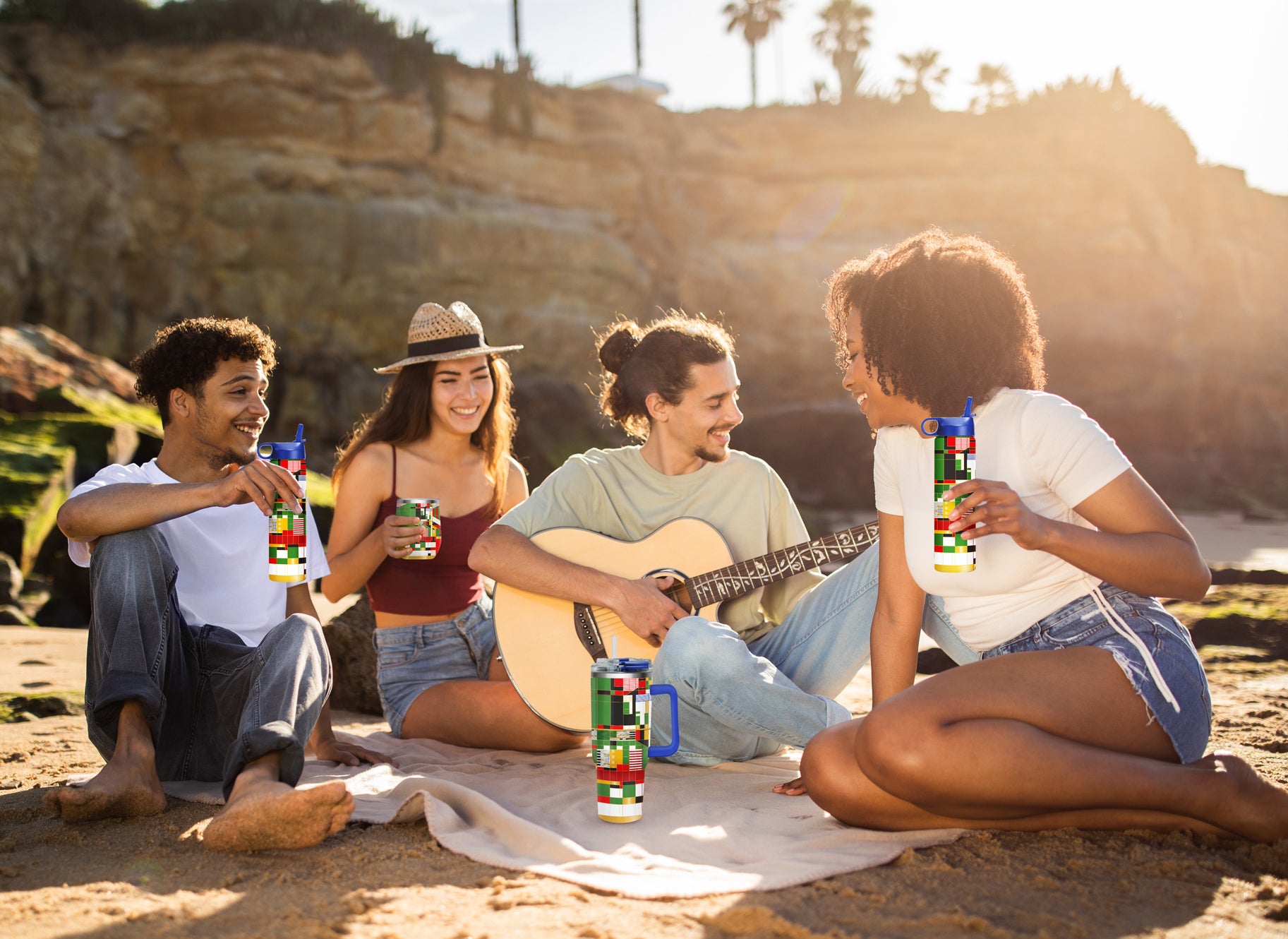 24 oz Water Bottle - Frank Lloyd Wright "Hillside Curtain"