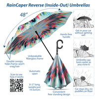EttaVee Brush Strokes 103 Reverse Inverted Umbrella – Hands-Free, Windproof Design
