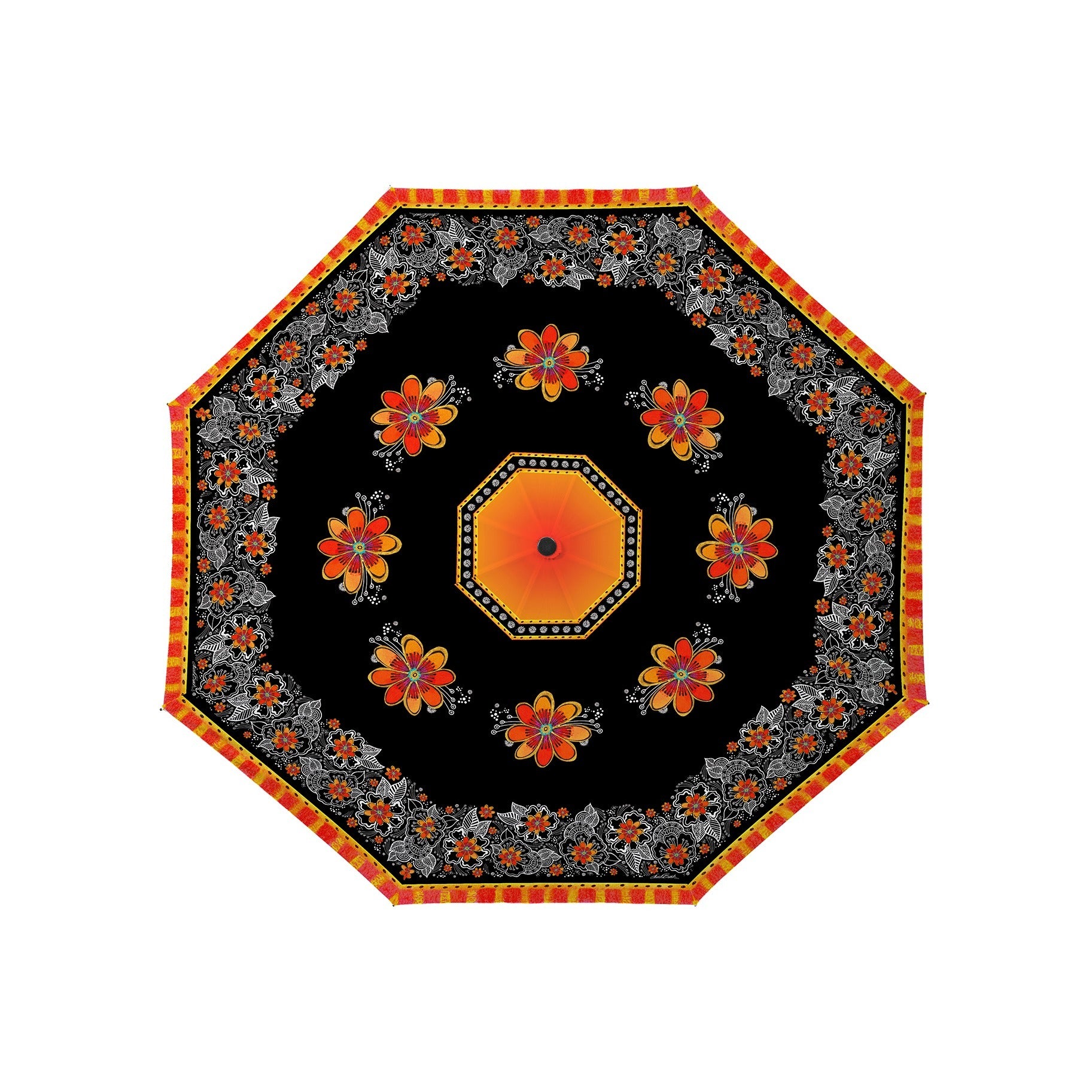 Laurel Burch Orange Blossoms Reverse Inverted Umbrella – Windproof - Earlier Design
