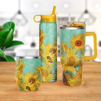 30 oz Tumbler - van Gogh "Sunflowers" - Silver Rim