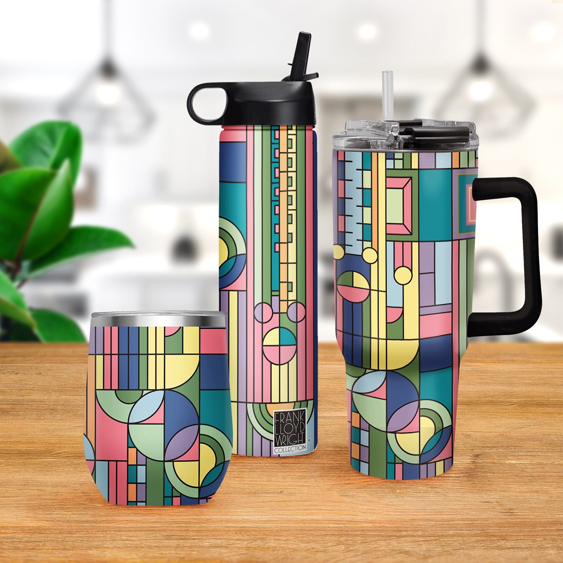Frank Lloyd Wright "Saguaro Forms" Insulated Drinkware Set of 3, 1 per size