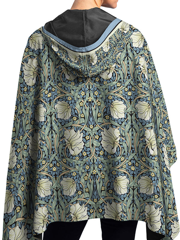 William Morris Pimpernel Reversible Rain Cape Poncho – Hooded Womens Wrap