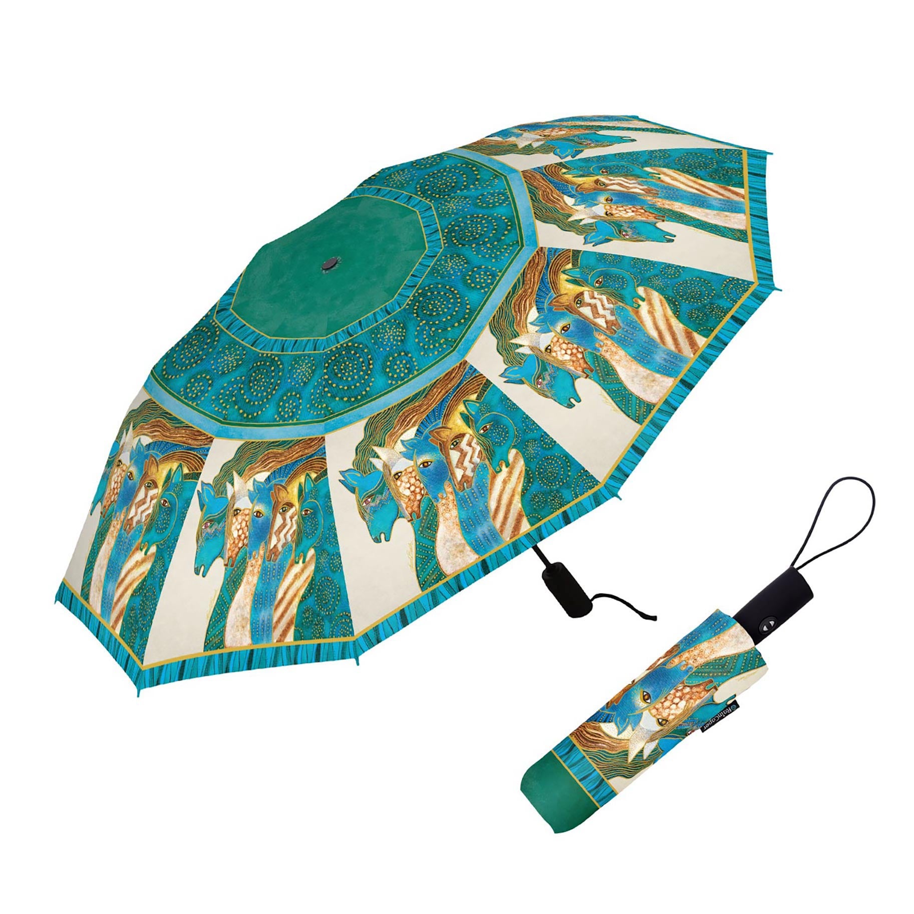 Laurel Burch Sky Mares Folding Travel Umbrella