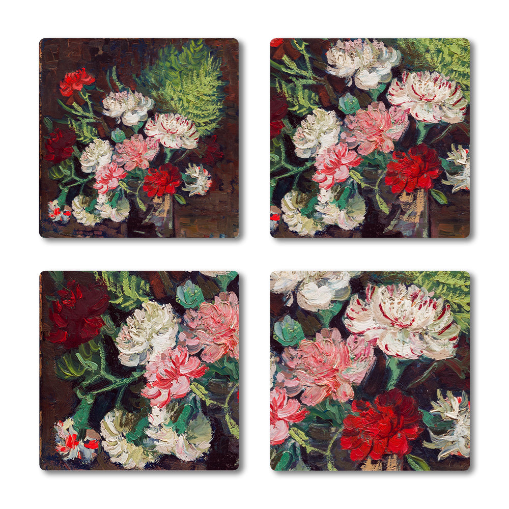 van Gogh Carnations Ceramic Coaster Set