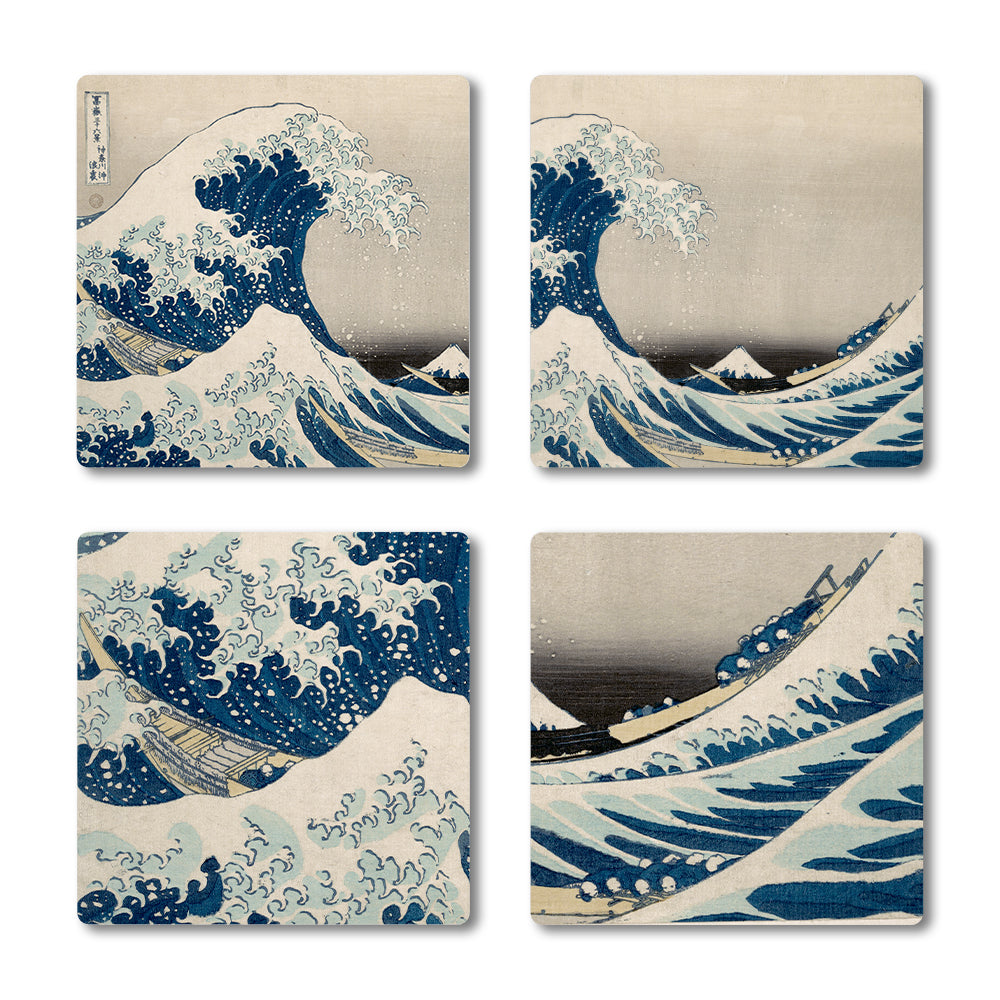 Hokusai The Great Wave Ceramic Coaster Set