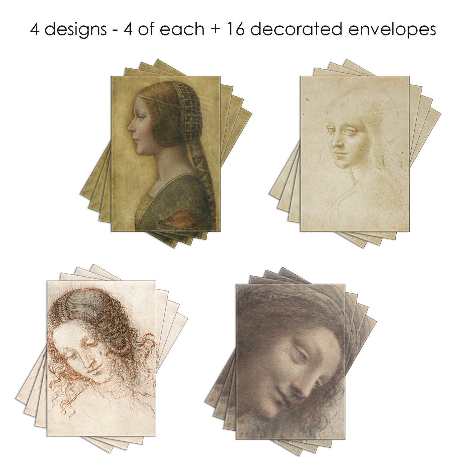 Note Cards - Women of da Vinci - Box of 16 Cards & Envelopes