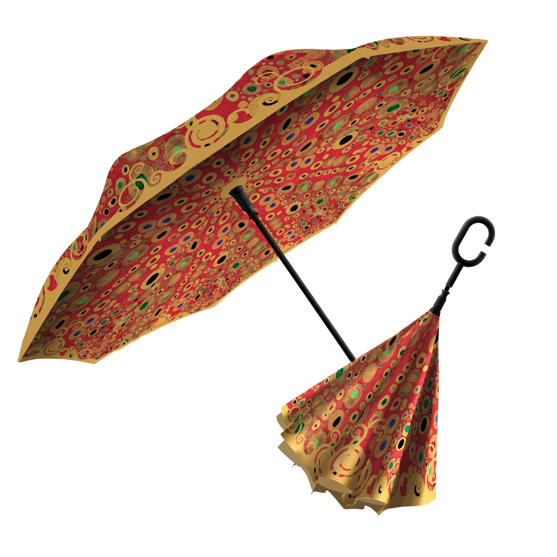 Klimt Hope Red Reverse Umbrella