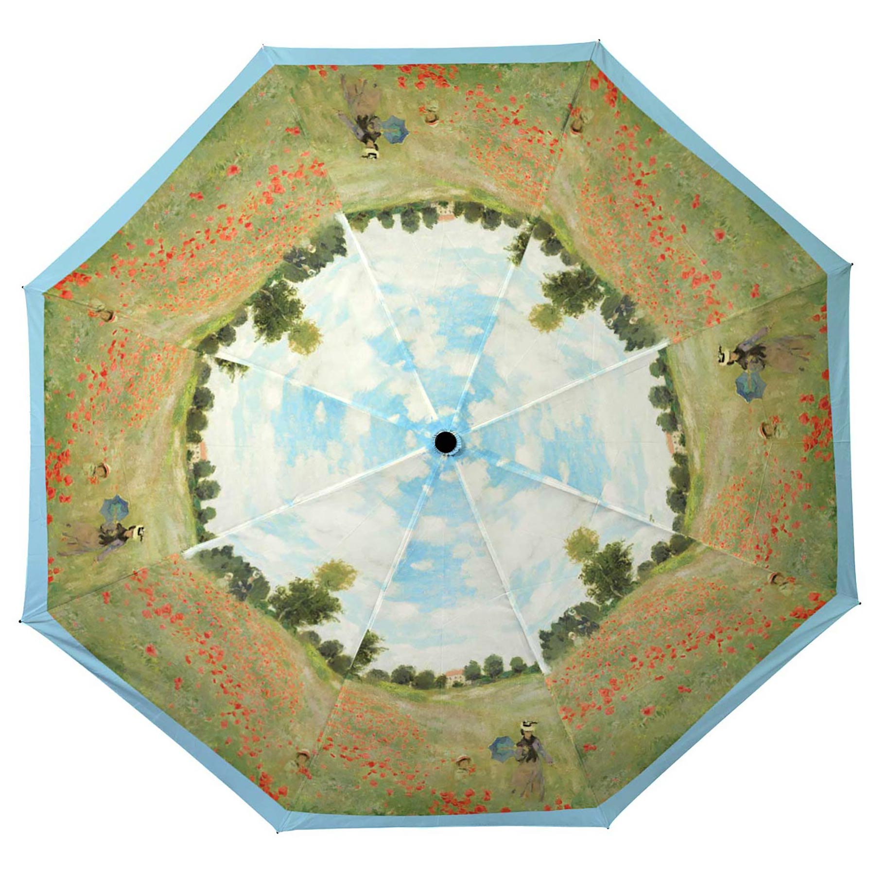 Monet Poppy Field Travel Umbrella