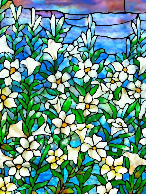 RainCaper Tiffany Field of Lilies art design