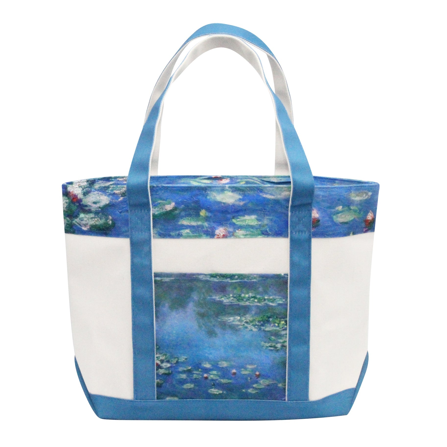 Monet Water Lilies Large Shoulder Strap Canvas Boat Tote