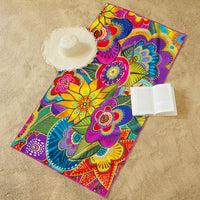 Laurel Burch Carlotta's Garden Oversized Beach Towel - Microfiber, Quick-Dry