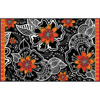 Laurel Burch Orange Blossoms Oversized Beach Towel - Microfiber, Quick-Dry