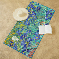 van Gogh Irises Oversized Microfiber Beach Towel – Lightweight, Quick-Dry