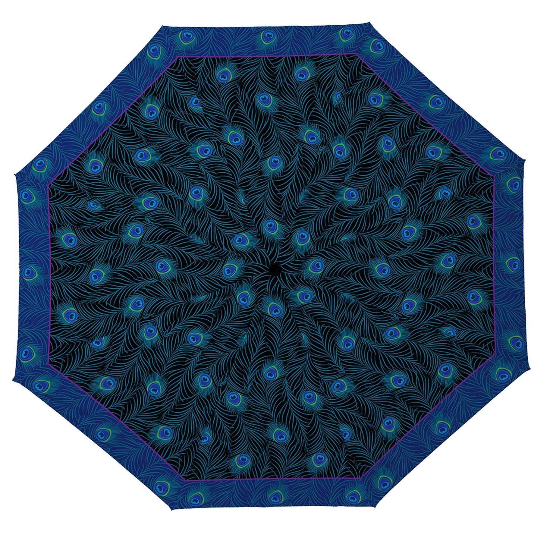 Peacock Blue Purple Travel Umbrella