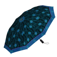 Peacock Travel Umbrella – Compact, One-Touch Open & Close