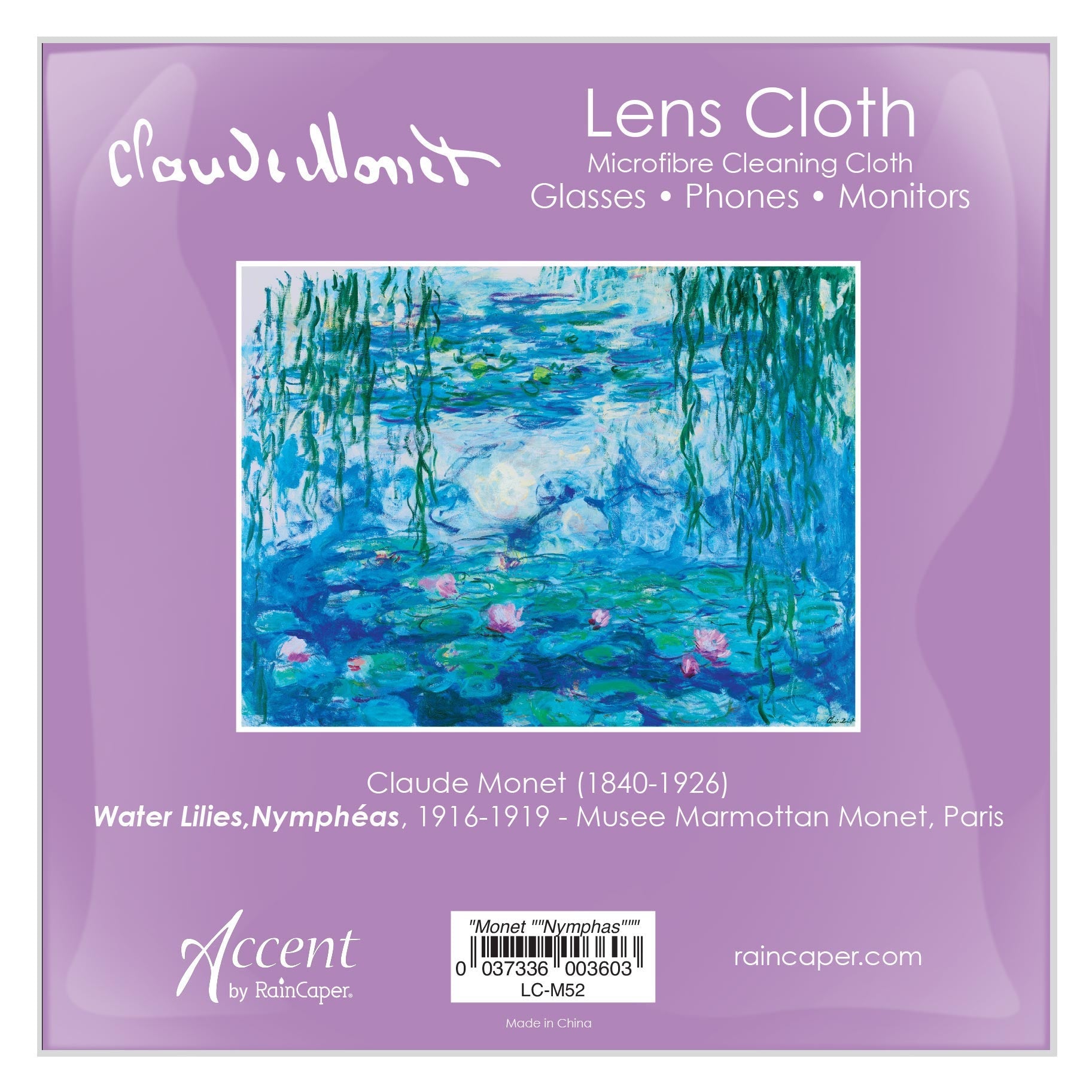 Quality Microfiber Lens Cleaning Cloth - Monet Nympheas