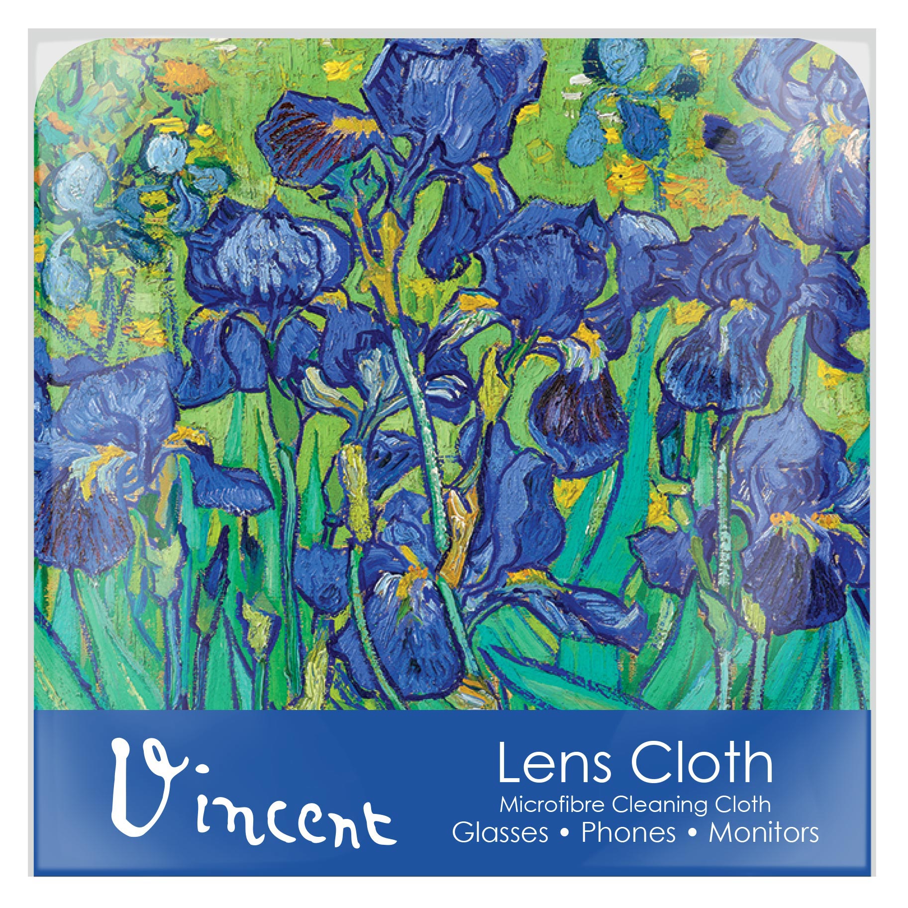 Quality Microfiber Lens Cleaning Cloth - van Gogh Irises