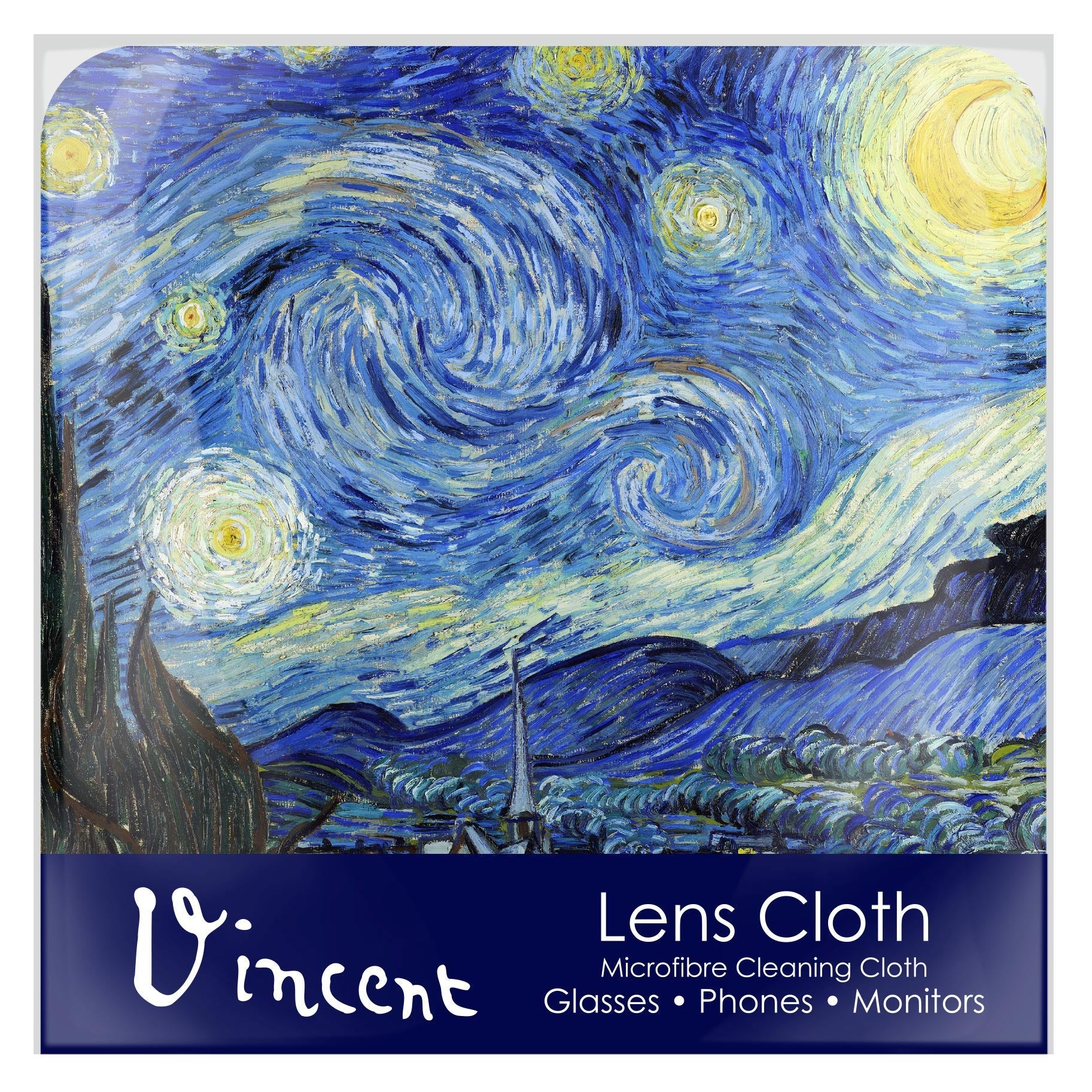 van Gogh Starry Night Microfiber Lens Cleaning Cloth – Soft, Non