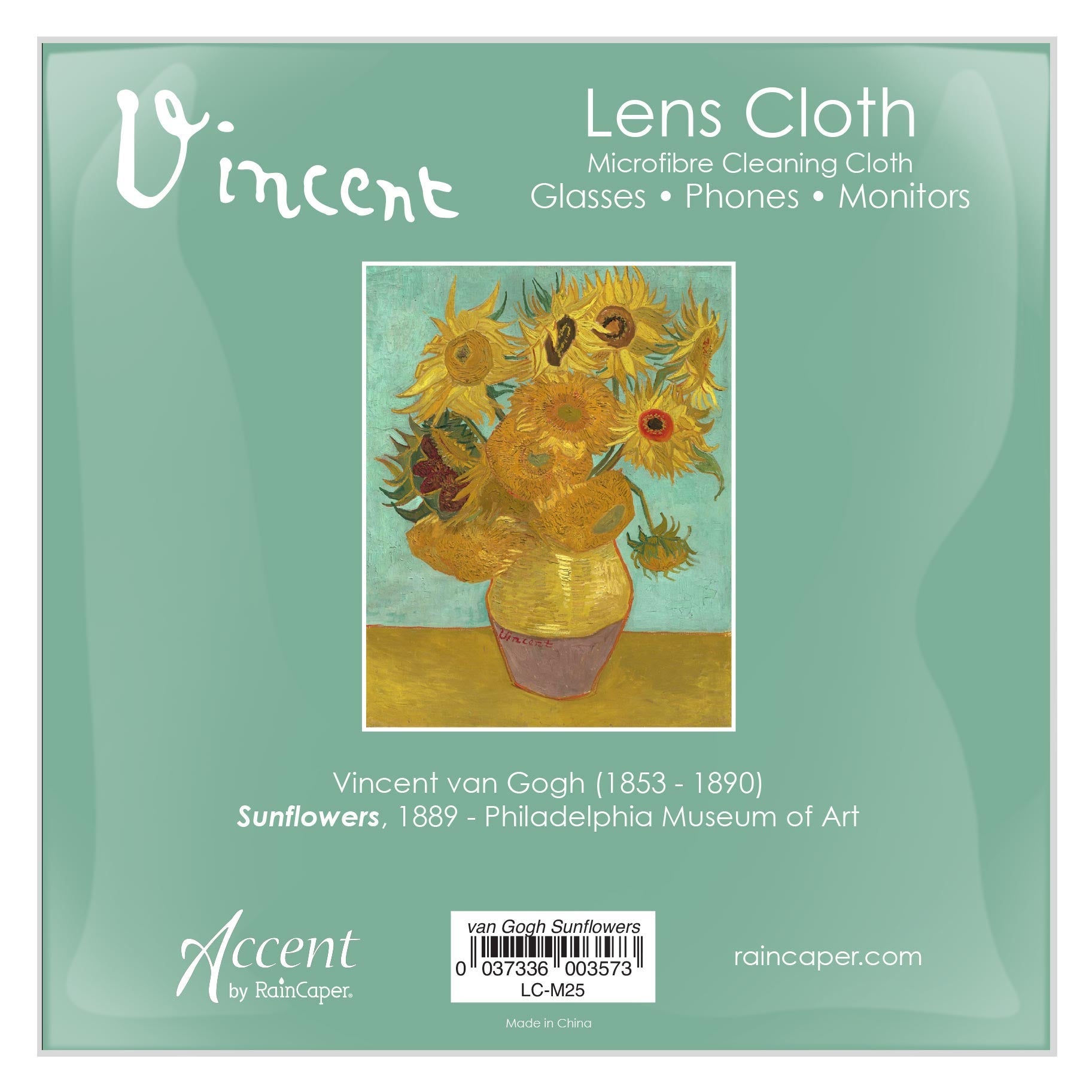 Quality Microfiber Lens Cleaning Cloth - van Gogh Sunflowers