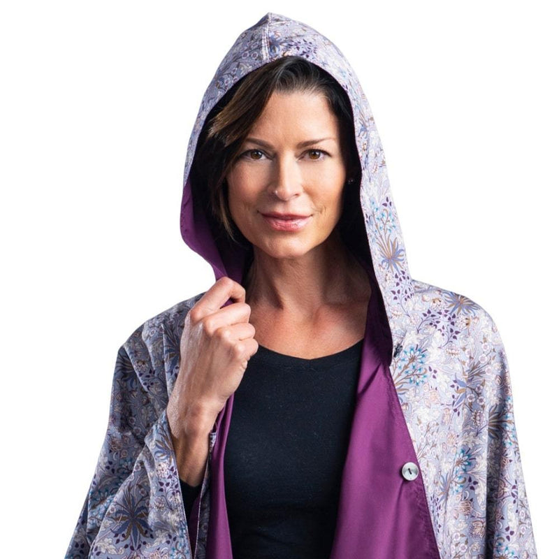 RainCaper Plum Wm Morris Hyacinth Travel Cape - Last One!