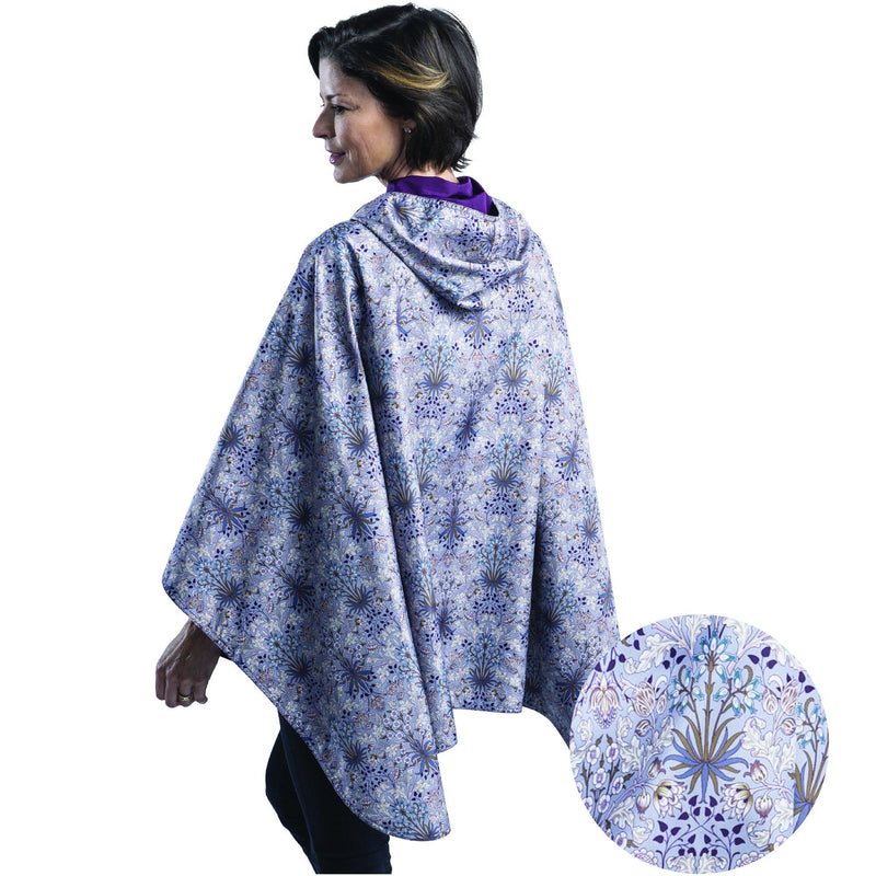 RainCaper Plum Wm Morris Hyacinth Travel Cape - Last One!