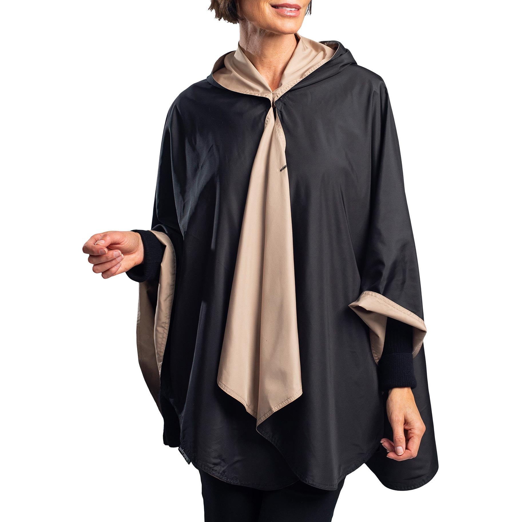 Black Camel Tan Rain Cape