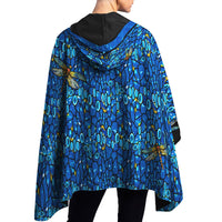 Tiffany Dragonfly Reversible Rain Cape Poncho – Lightweight Hooded Wrap for Women