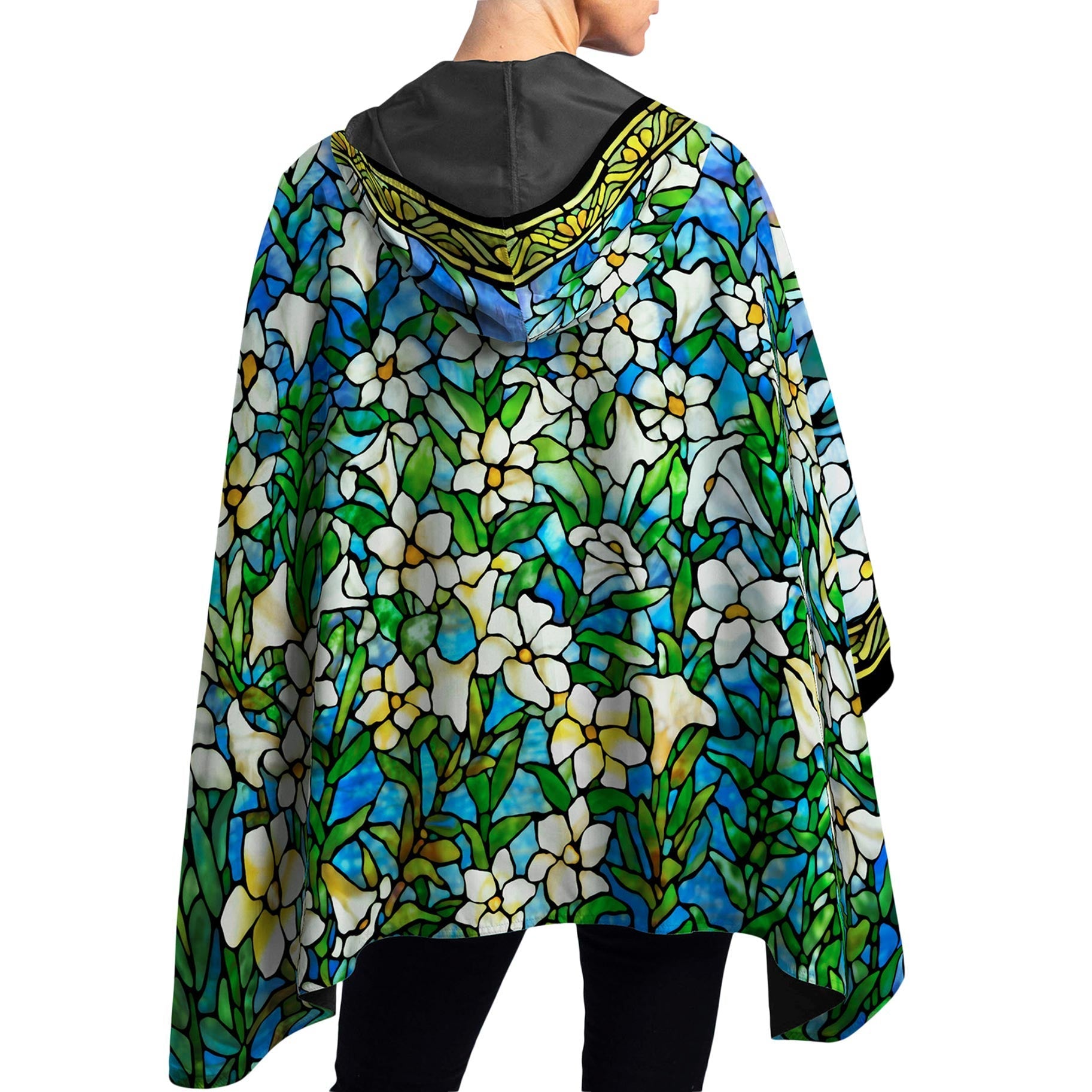 Tiffany Field of Lilies Womens Rain Cape - Rainproof Breathable Rain Poncho