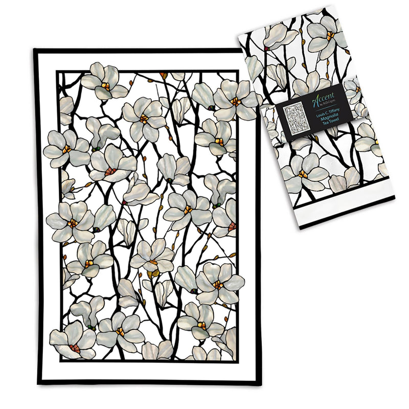 Tiffany Magnolia Cotton Tea Towel – Flat Weave, Absorbent
