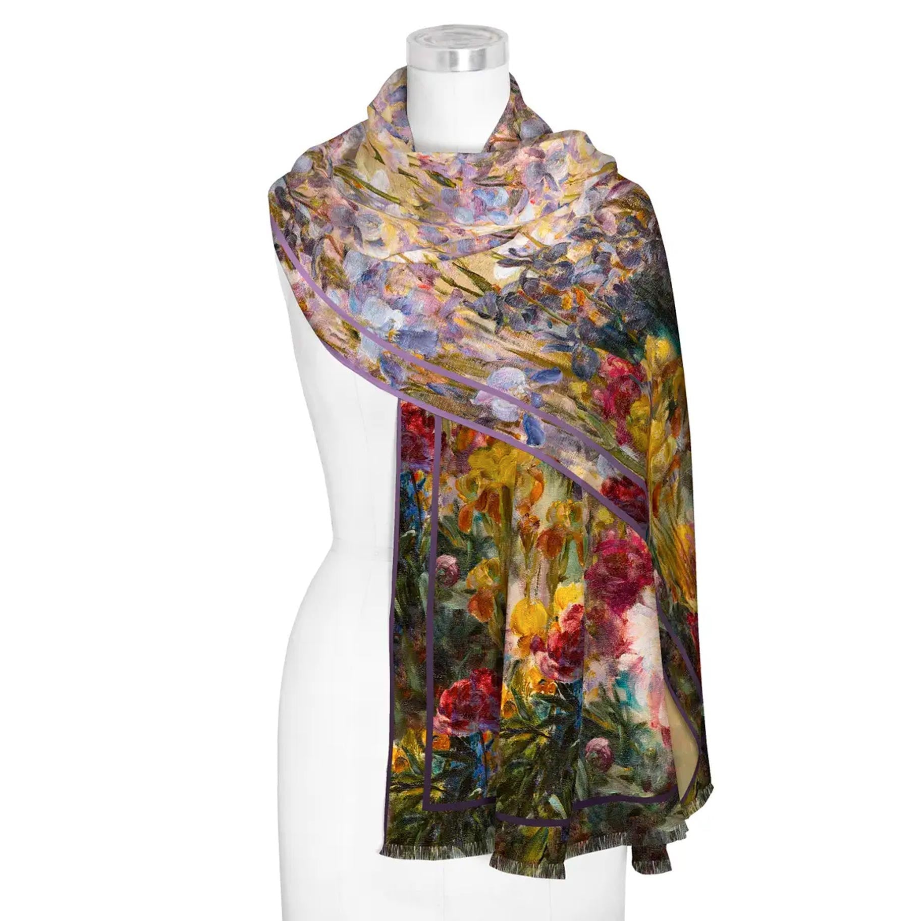 Peonies Iris Floral Shawl