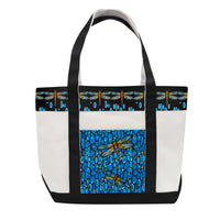 Tiffany Dragonfly Large Canvas Boat Tote – Zipper Top & Pockets
