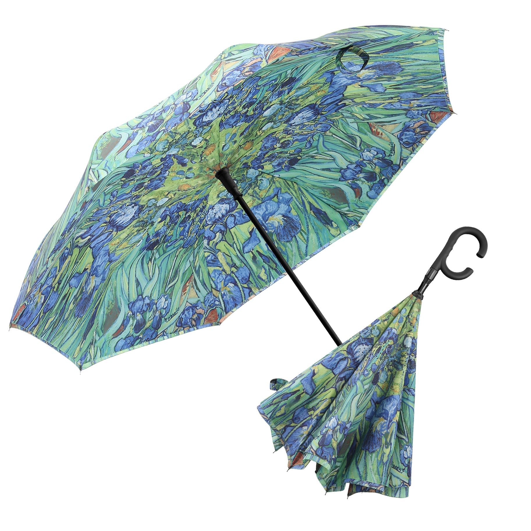 van Gogh Irises Reverse Umbrella