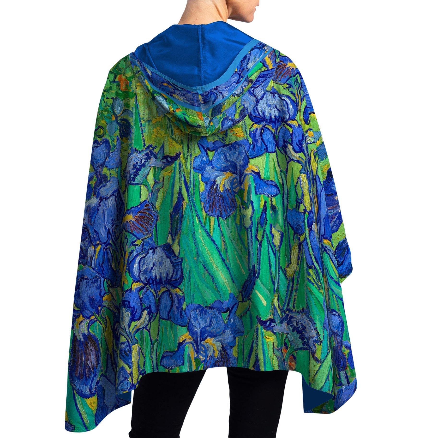 van Gogh Irises Womens Rain Cape - Rainproof Breathable Rain Poncho