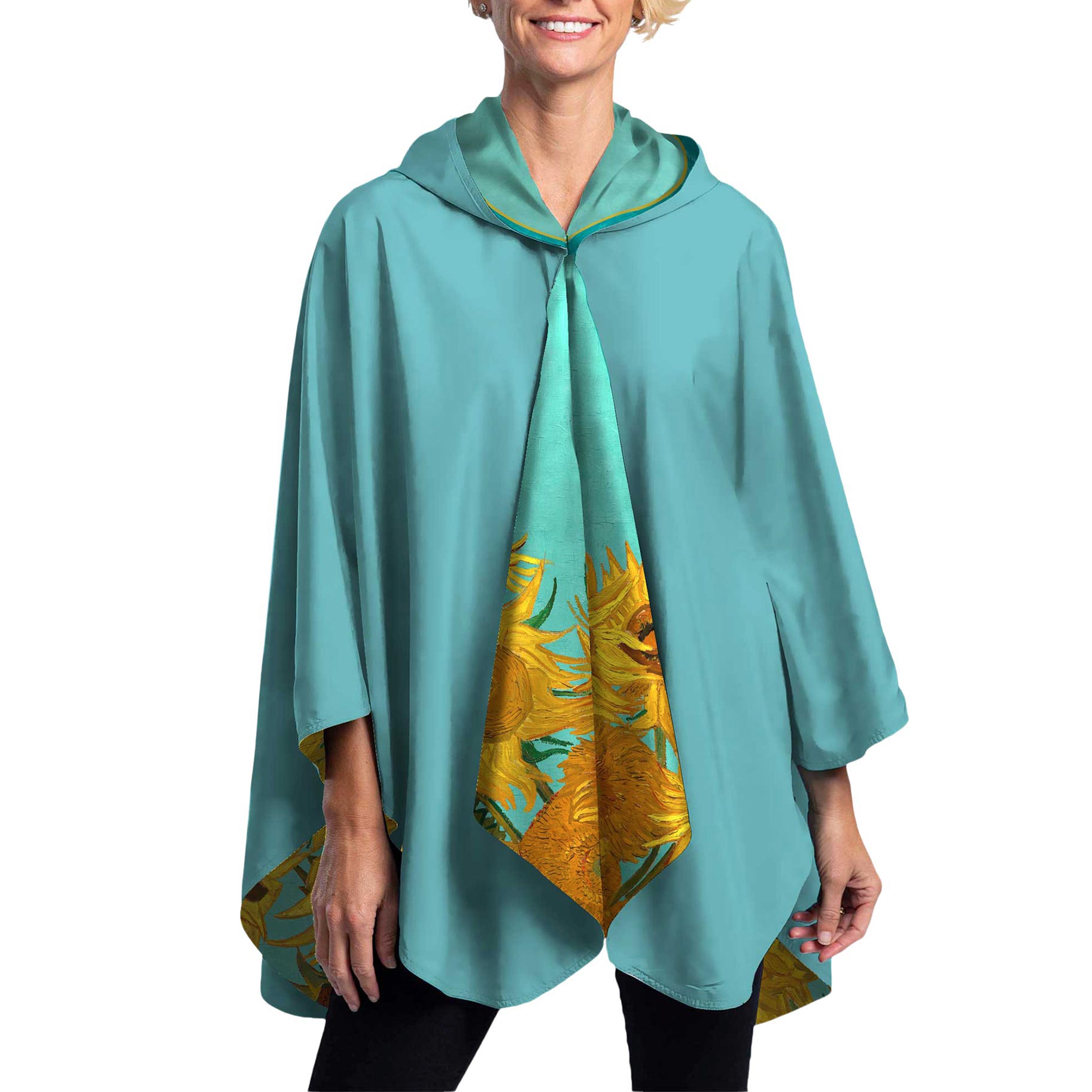 van Gogh Sunflowers Womens Rain Cape