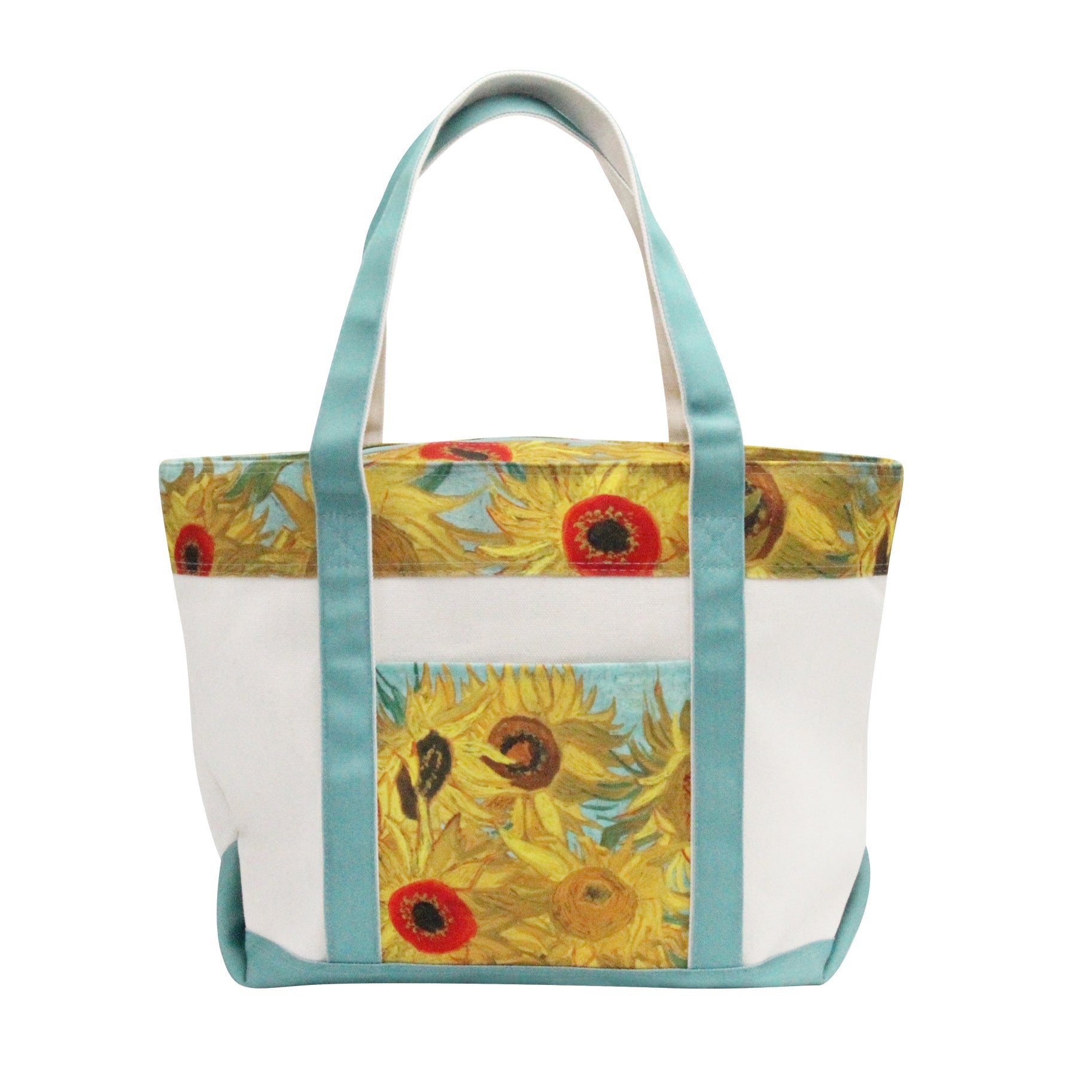 van Gogh's Sunflower Large Shoulder Strap Canvas Boat Tote