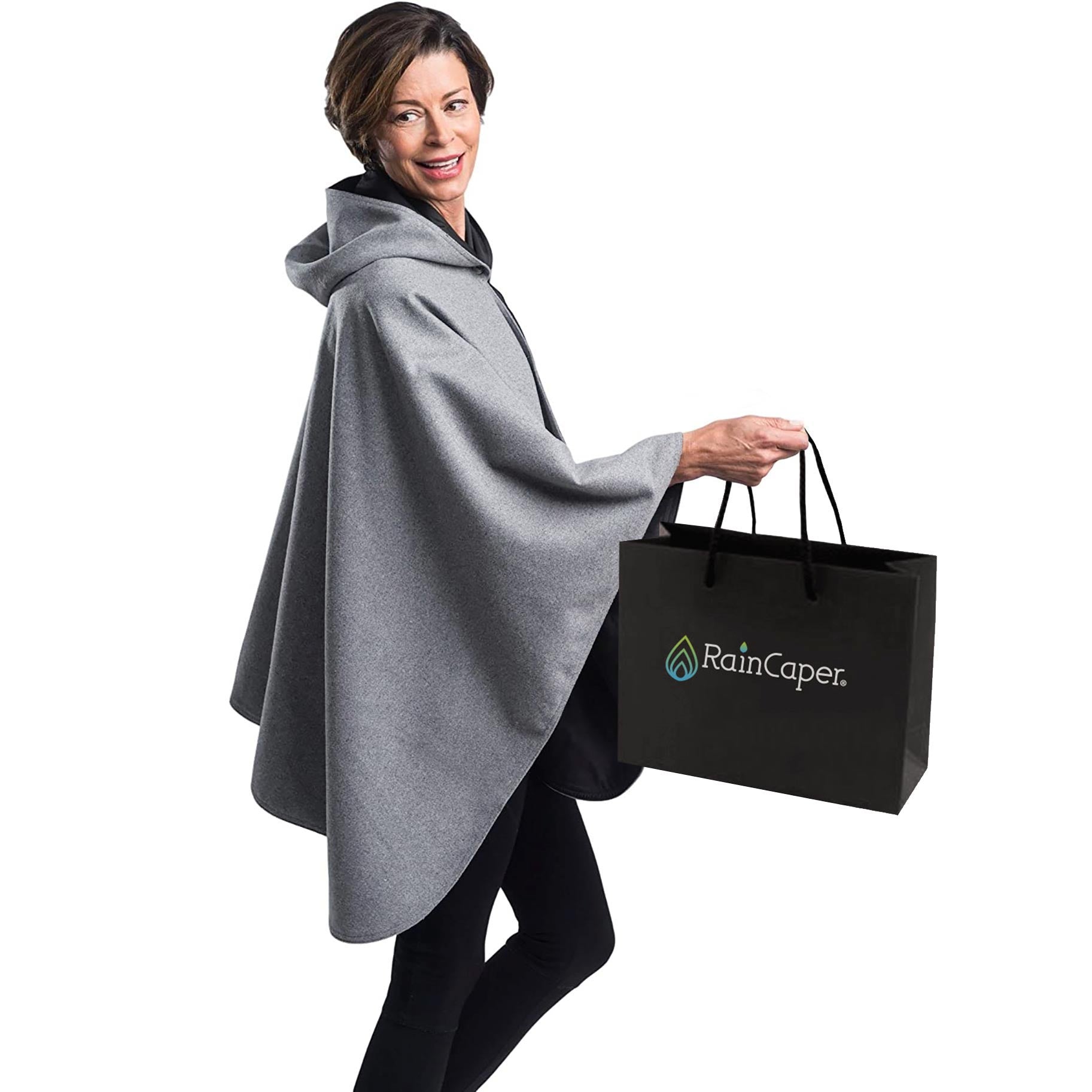 IORE イオレPONCHO COAT / CHARCOAL GRAY WarmCaper - Warm Pewter Grey Black Rainproof – RainCaper