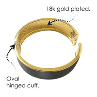 William Morris Golden Lily Fine Art Hinged Cuff Gold Bangle Bracelet