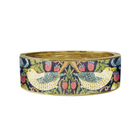 William Morris Strawberry Thief Floral Hinged Cuff Bangle Bracelet