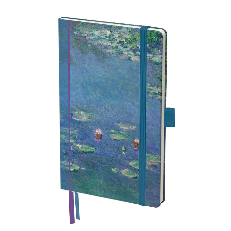 Monet Water Lilies - Dot Grid Journal – Hardcover, Pockets, Ribbon Bookmarks