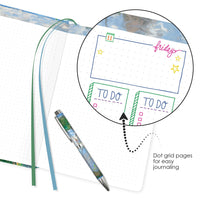 Monet Woman with Parasol - Dot Grid Journal – Hardcover, Pockets, Ribbon Bookmarks