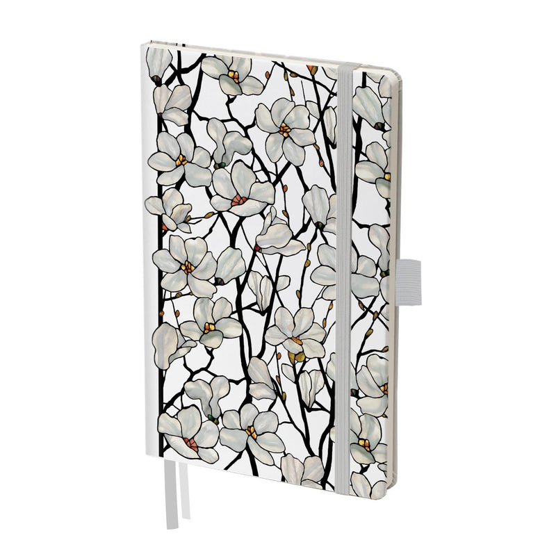 Tiffany Magnolia - Dot Grid Journal – Hardcover, Pockets, Ribbon Bookmarks