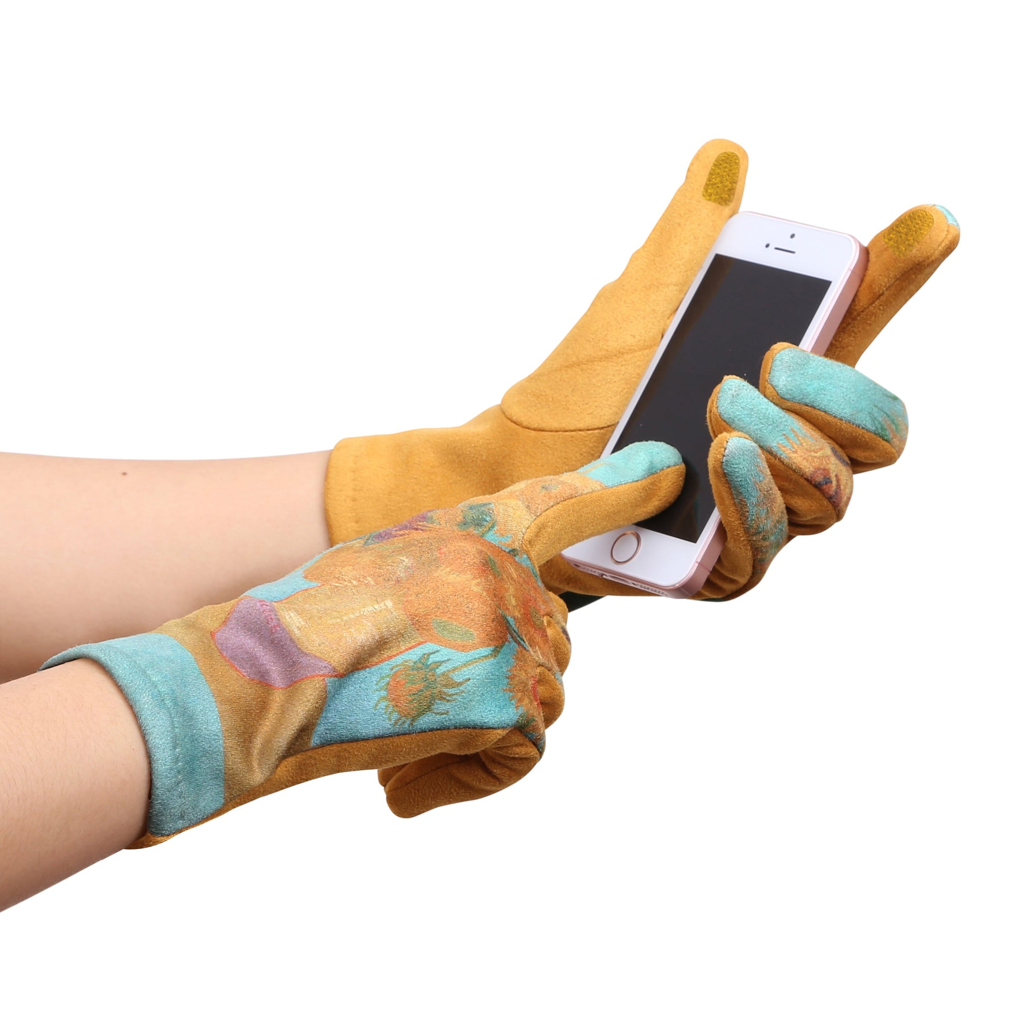 Fine Art van Gogh Sunflowers Texting Gloves