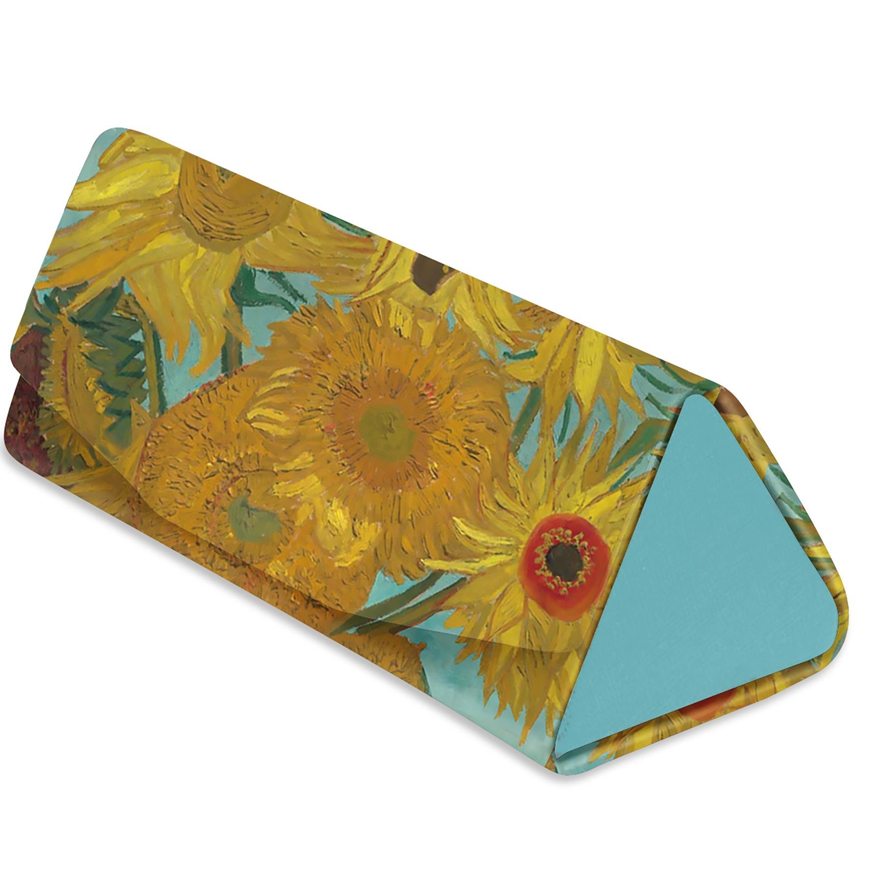 Folding Glasses Case - Vegan, Trifold, van Gogh Sunflowers