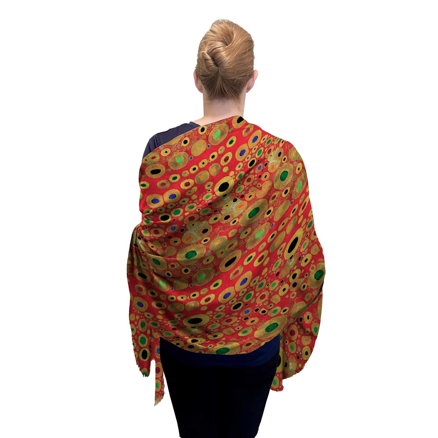 Klimt Hope Red Womens Shawl