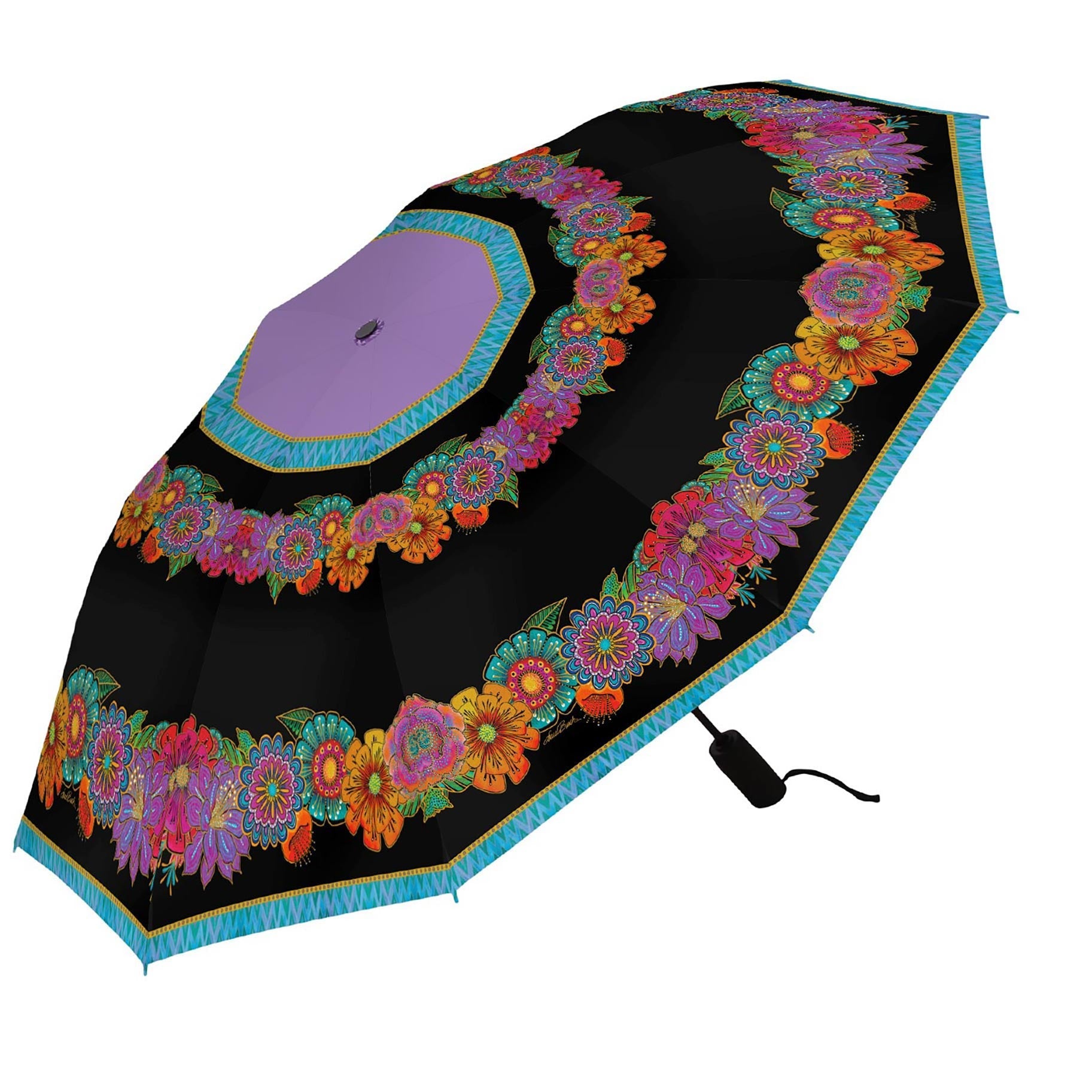 Laurel Burch Blooms Folding Travel Umbrella