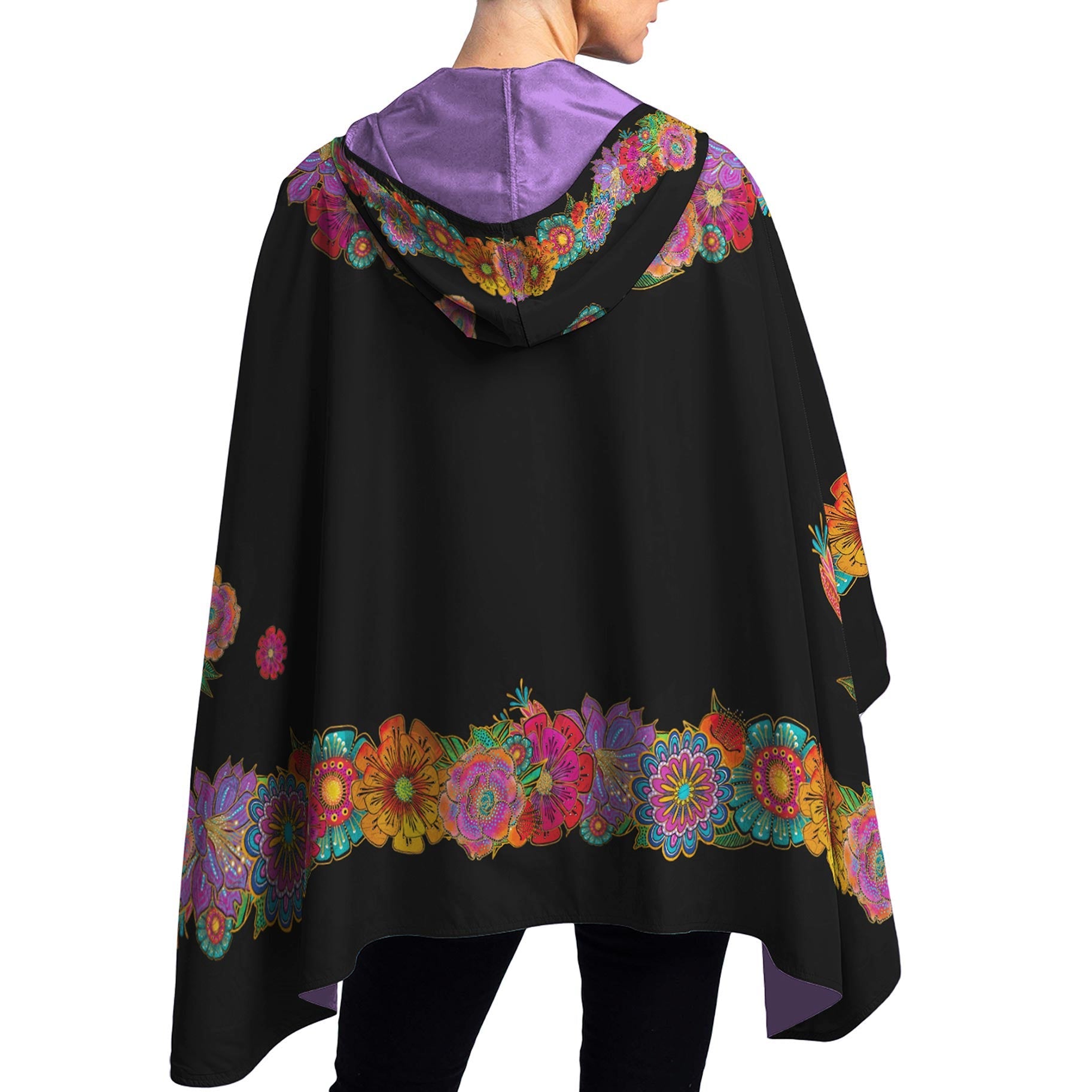 Laurel Burch Blooms Womens Rain Cape - Rainproof Breathable Rain Poncho