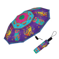 Laurel Burch Cats & Butterflies Travel Umbrella – Compact, One-Touch Open & Close