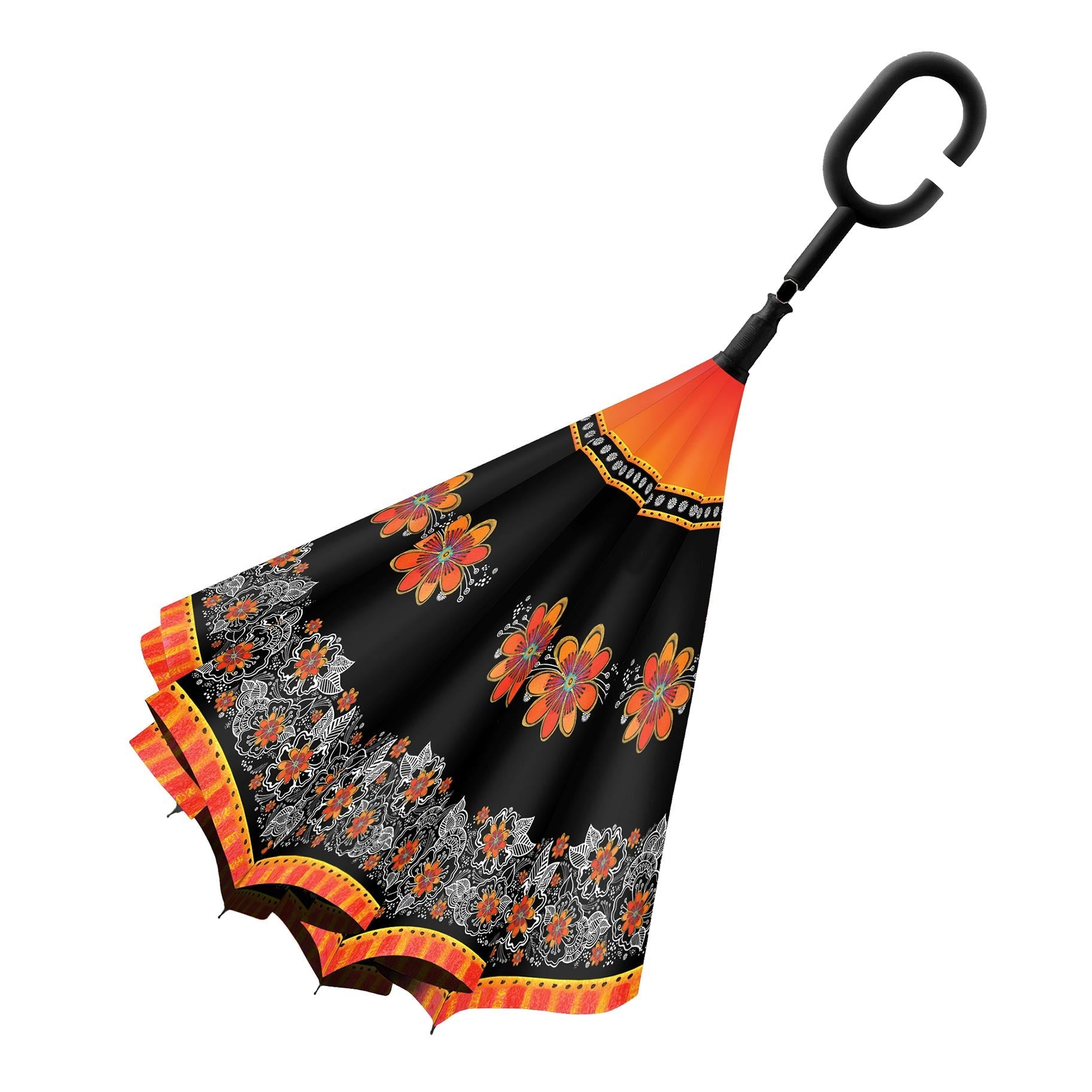 Laurel Burch Orange Blossoms Reverse Umbrella