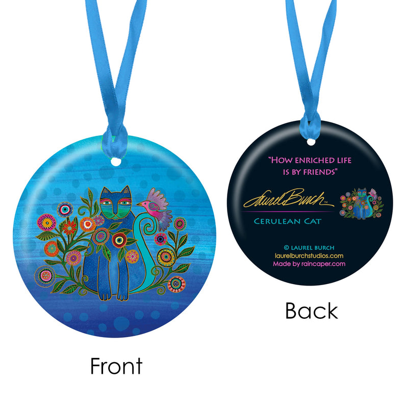 Laurel Burch Cerulean Cat Year-round Keepsake Ornament